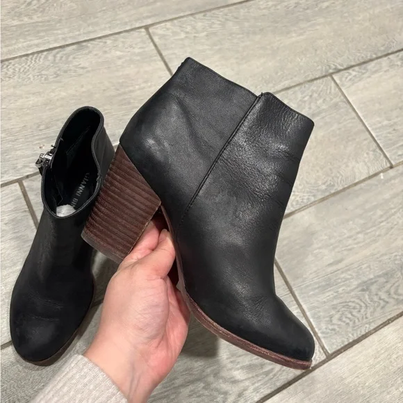 Gianni Binni Chellie Black Ankle Boots Size 7.5 - Picture 4 of 7